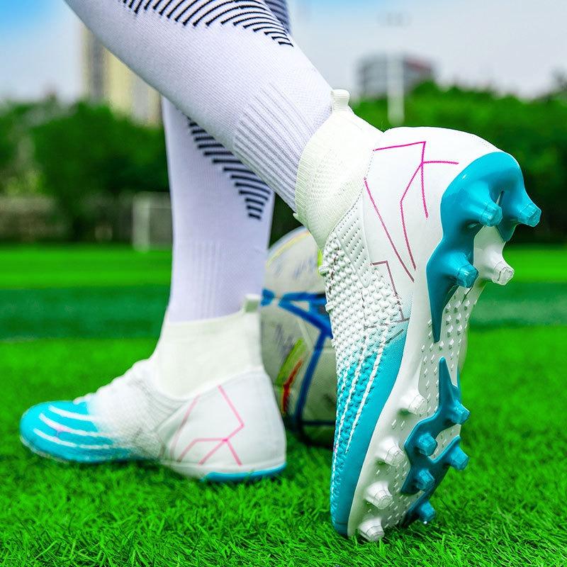 Overseas high-top breathable football shoes Professional game shoes Futsal football shoes