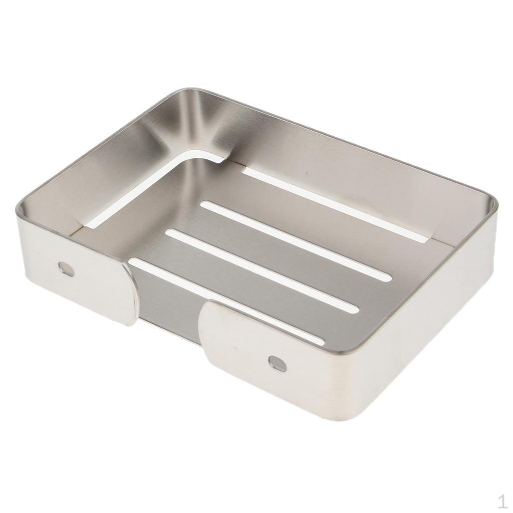 Металлические мыльницы Диспенсер Кейс Контейнер-дренаж Коробка Для Ванной Silver 02