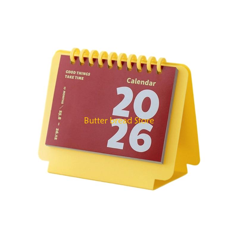 W89C 2026 Desk Calendar Daily Planner Plastic Binding Comb Refillable Table Calender