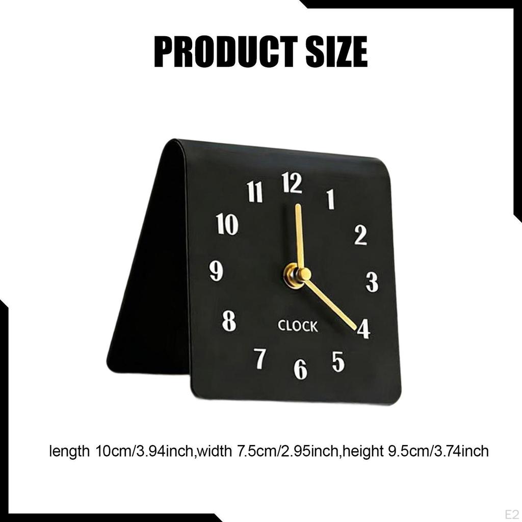Table Analog Clock Non Ticking Ornament Acrylic Desktop for NightStand Christmas Living Room