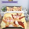 3pcs Laughing Chip & Dale Design Printed Quilt Set Soft and Comfortable Quilt Cover for Bedroom, Guest Room and Dormitory Decorative Bedding Set  S056