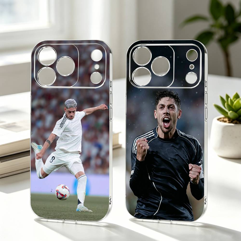 Football Fan f-Federico v-Valverde Phone Case For iPhone 17 16 15 14 13 12 11 Mini Pro Max Plus Transparent Cover