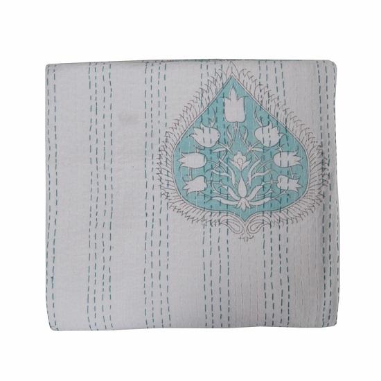 

Kantha Quilt индийское двустороннее одеяло ручной работы покрывало хлопчатобумажная ткань богемное одеяло в стиле бохо шикарное постельное белье покрывала ручной блок печати один размер