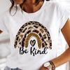 Women Printing Clothes Custom T-Shirt Watercolor Cute Tops Tshirt Short Sleeve Cartoon Heart Print Female Graphic O-Neck Tees