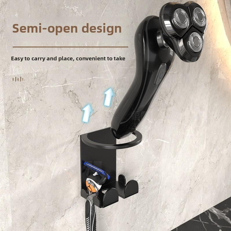 Wall Mounted No-Punch Electric Razor Shelf