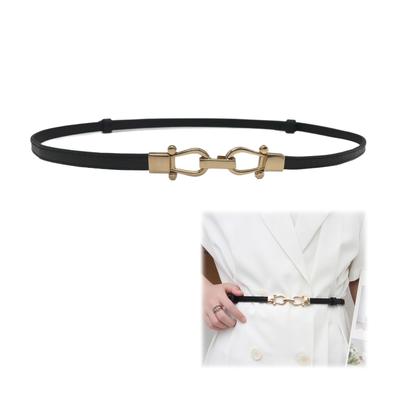 PU Leather Slim and No Adjustable Day Gift [LKCCTK] Women's Belt, Long, Holes, Length, Stylish, Casual, Business, Casual, Dress, Suit, Skirt,