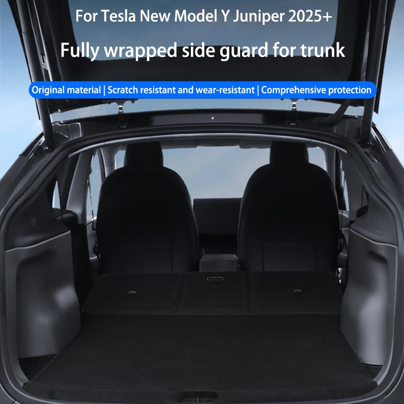 For Tesla ModelY Juniper2025 Trunk Side Guards TPE Full Cover Fluff Surface Corner Protection Pads Interior Protector Accessorie