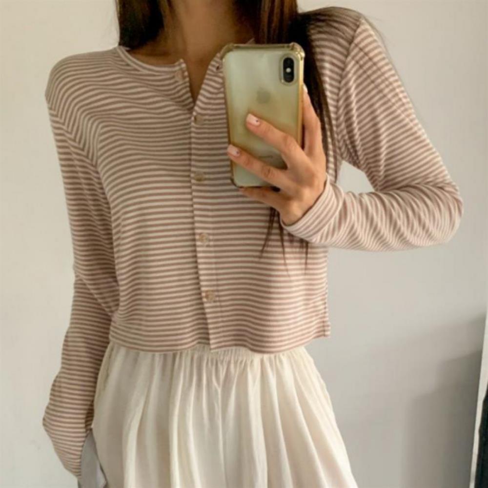 New ArrivalS Open Run Women S Stripe Ribbed No Collar Long Sleeve Cardigan