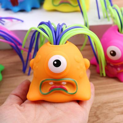Hair Pulling Screaming Demon Toy with 6 Sound Effects Stress Anxiety Relief Colorful Hair Plucking Devil Sensory Fidget Toy Party Favors