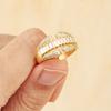 Nidin Original Design Baguette Cubic Zirconia Engagement Rings ADjustable For Women Light Luxury Anniversary Party Jewelry Gifts