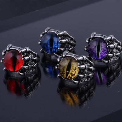 Retro Devil Eye Dragon Claw Large Ring For Men Punk Gothic Rock Hiphop Adjustable Open Ring Biker  Accessories Man Gift