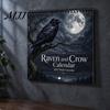 Desktop And Wall Organizer Raven Crow 2027 Calendar, 12 Months Moonlit Gothic Unique Gift for Goth Lovers Art, Mysterious Dark Hanging Calendar