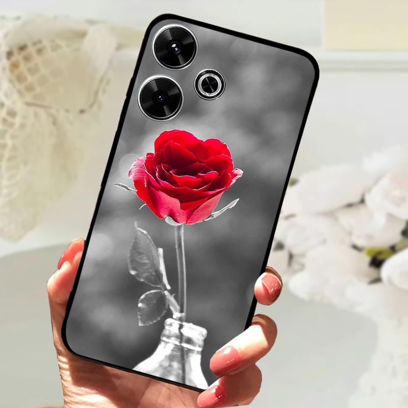 For Xiaomi Redmi 13 Case Fashion Painting Matte Cover Soft Silicone TPU Phone Case For Xiaomi Poco M6 4G Shockproof Shell Fundas
