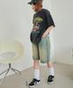 WEGO Vintage Wash Denim Veľkosť Svetlý Denimový Povrch Dámske Šortky, M,