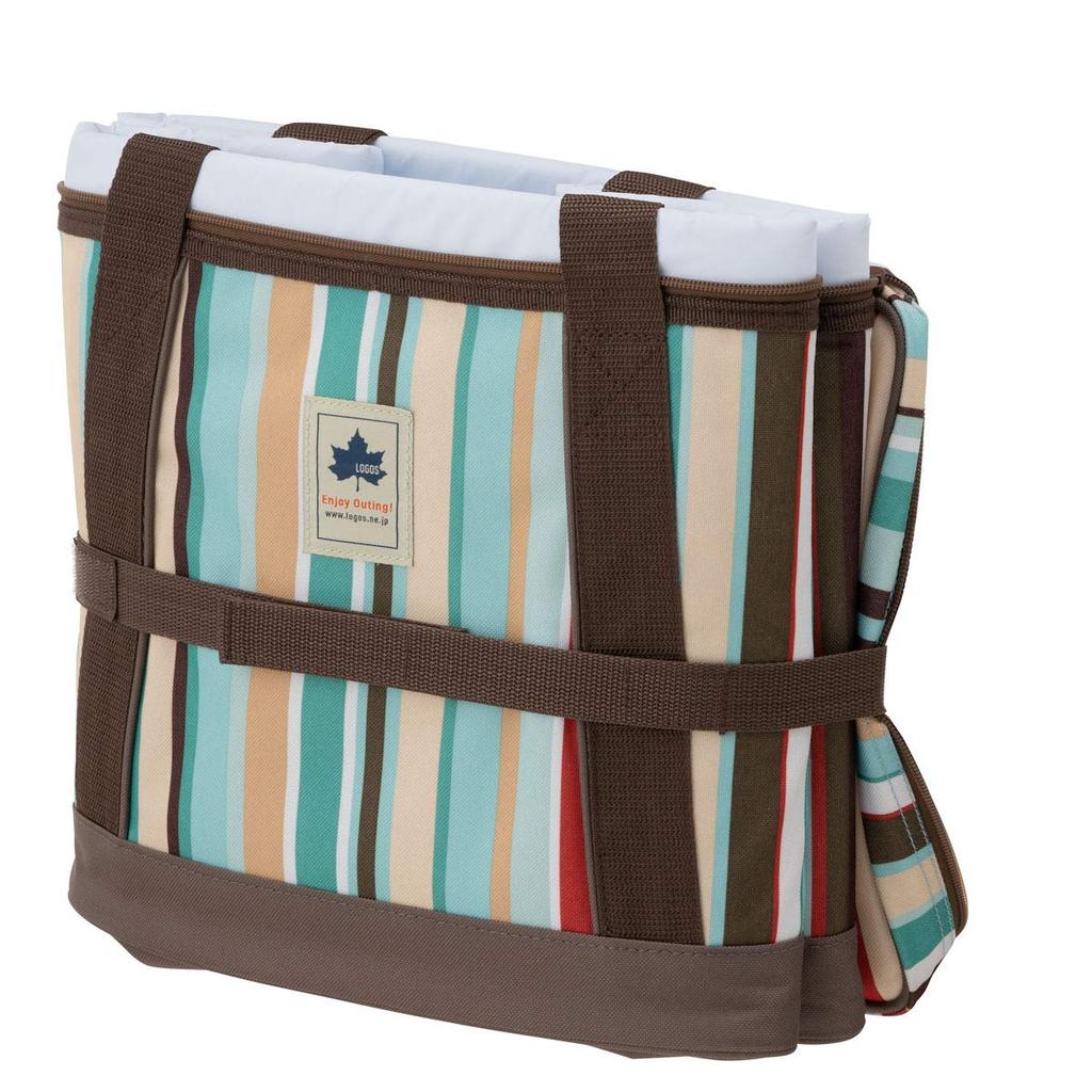 LOGOS Design Cooler 25 (Blue Stripe) 81670705, Foldable Cooler Box