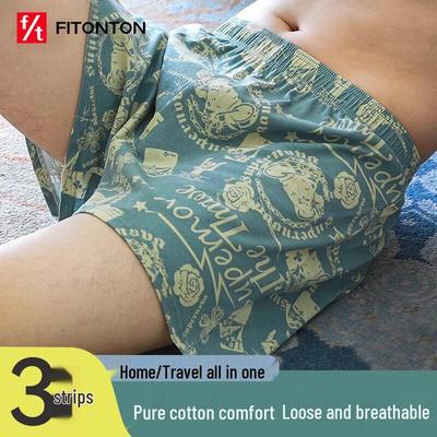 FitonTon Herren Reine Baumwolle Lockere Boxershorts (3 Pack)