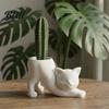 Einzigartiger Sukkulenten Topf 3D Gedruckter Streckender Katze Pflanztopf Niedliche Kätzchen Kreativer Kleiner Kaktus Blumentopf Tier Blumentopf Süßes Kätzchen Pflanze für Zuhause
