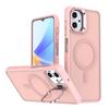 KEYSION Lens Stand Magnetic Phone Case for MagSafe for Samsung A07 4G Matte Translucent Shockproof Cover for Galaxy A06 4G 5G