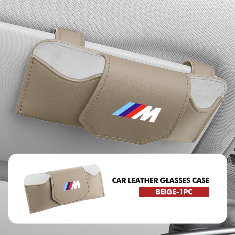 drswk4 For BMW Fashion Leather Car Sunglasses Clip Magnetic Car Visor Clip E70 E91 E30 G30 E53 M3 M5 X6 X4 X7 E92 E93 X1 X3 X5