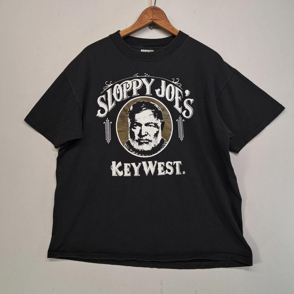 Vintage Sloppy Joe's Key West Bar Hemingway Single Stitch T-Shirt Large Black