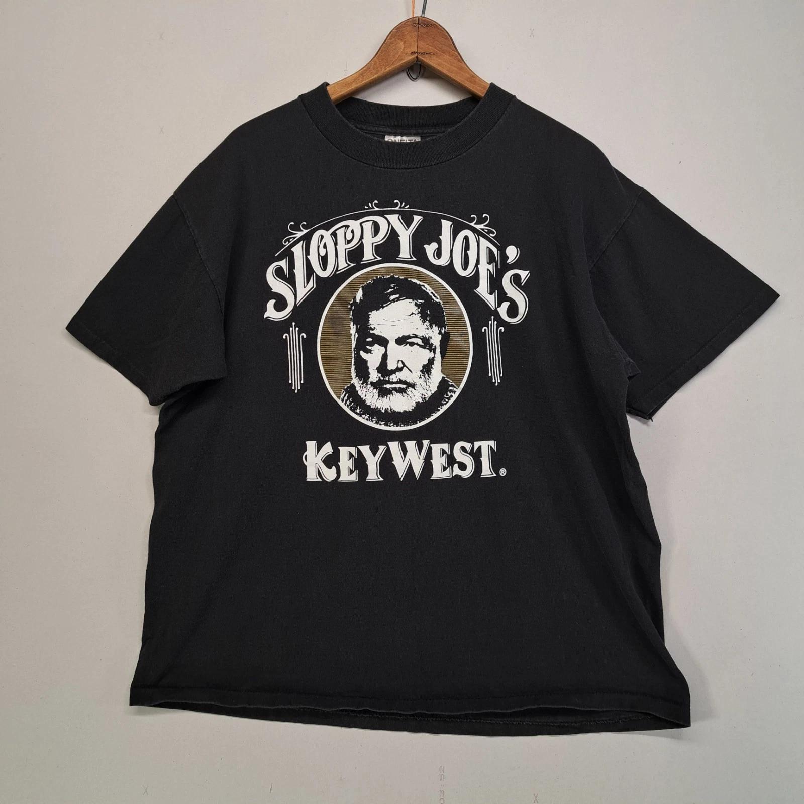 

Винтажная футболка Sloppy Joe s Key West Bar Hemingway с одинарной строчкой, размер L, черная 4XL