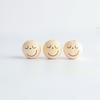 20Pcs Smiles Wood Beads Natural Wooden Beads for Crafting, Hole Round Wooden Smiles Face Beads Set for DIY Decorations