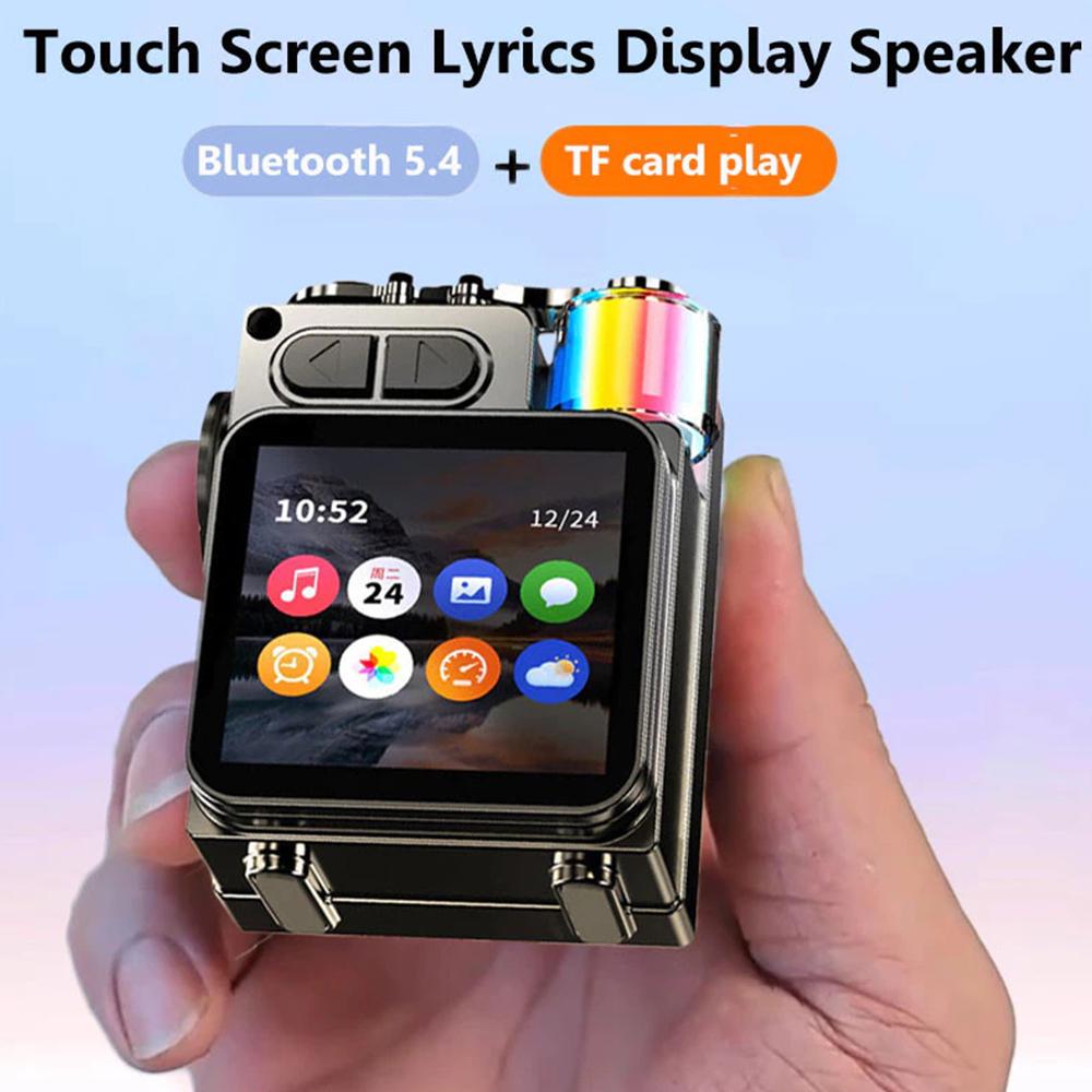 Portable Bluetooth Speaker with LED Display Supports Memory Card Expansion Smart Touchscreen RGB Lighting Calendar Alarm Clock