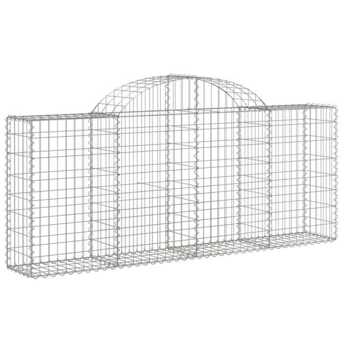 VidaXL Paniers à gabions arqués 8 pcs 200x30x80/100 cm Fer galvanisé, gabion, cage de gabion, panier de mur de gabion, mur 3146095