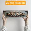 Vintage Aluminum Sign Floral Metal Wall Art Decorative Plaque For Home Porch Outdoor Indoor
