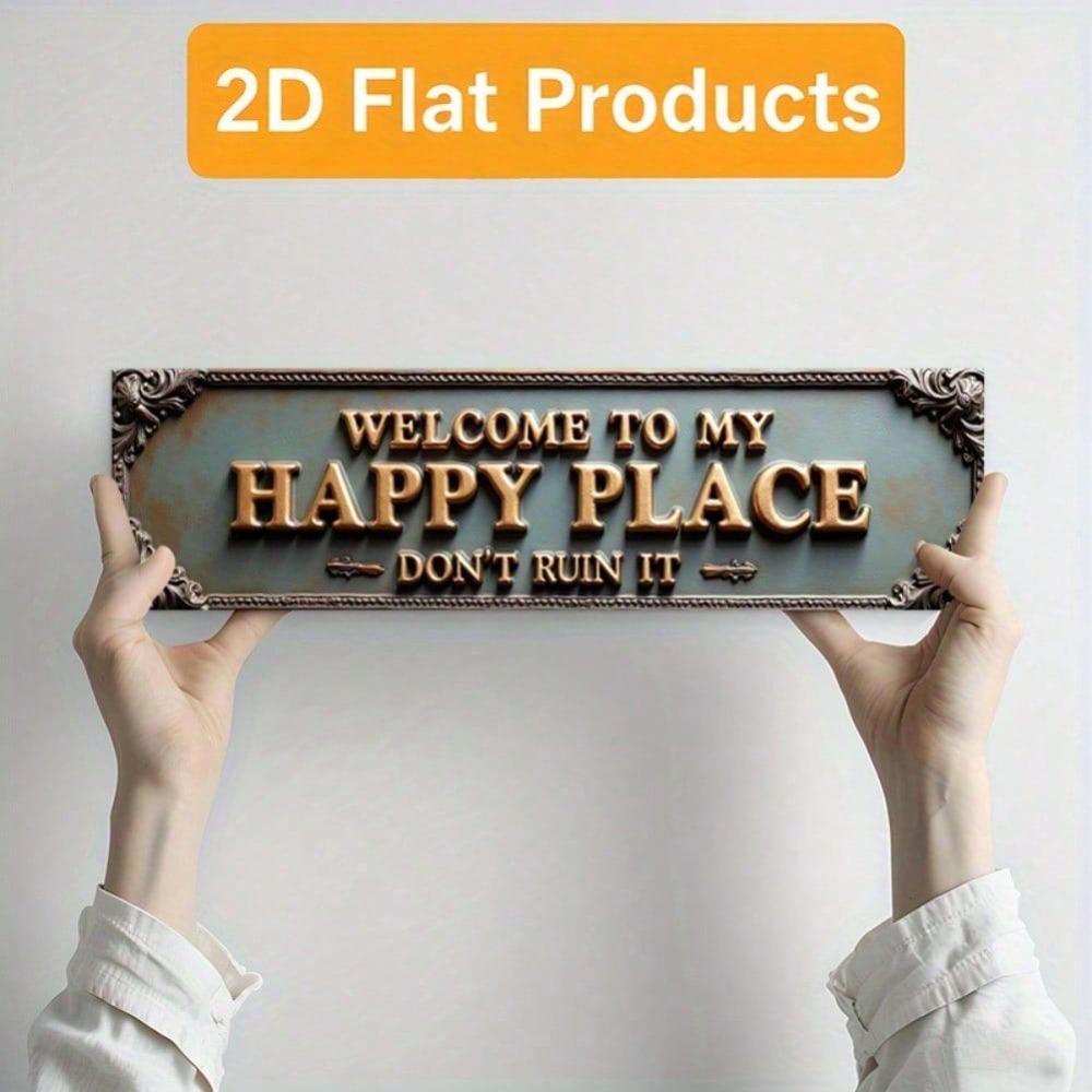 Vintage Aluminum Sign Floral Metal Wall Art Decorative Plaque For Home Porch Outdoor Indoor