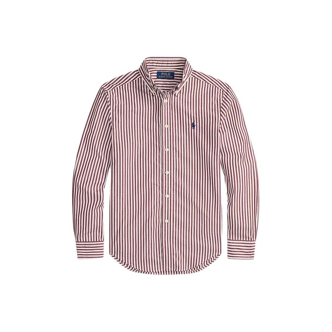 

Повседневная рубашка Polo Ralph Lauren FW25 в полоску, воротник на пуговицах, вышивка с маленьким пони, длинный рукав, детские рубашки 323979319-002 L