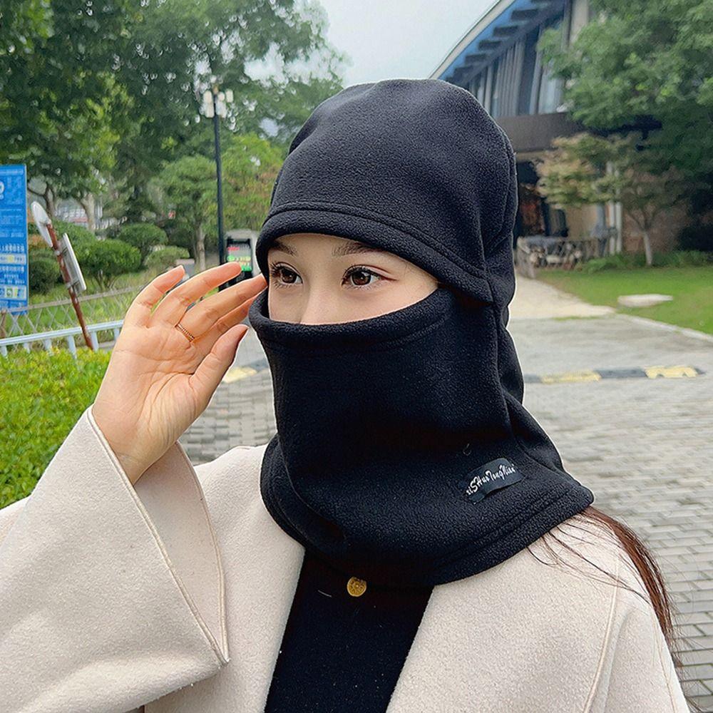 Thickened Polar Fleece Balaclava Hat Windproof Ear Protection Cap  Outdoor Cycling Skiing