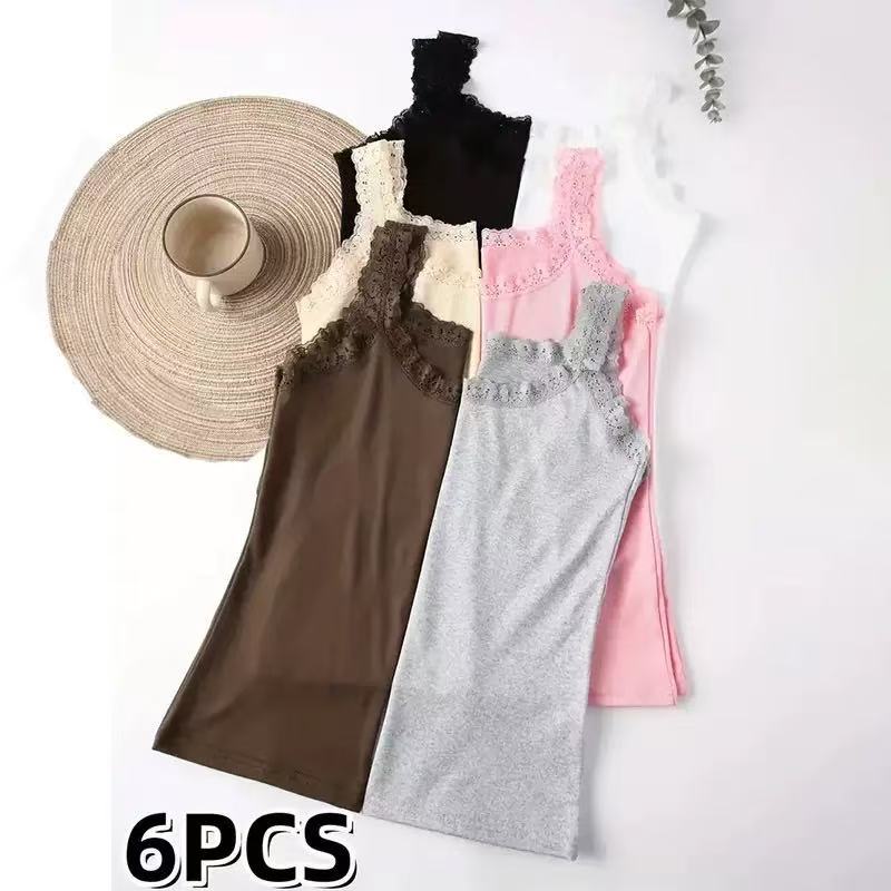 Large Size Lace Vest, Suspenders, Women's Outer Wear, Slim-fitting Bottoming Shirt, Sleeveless Top, Underwear.