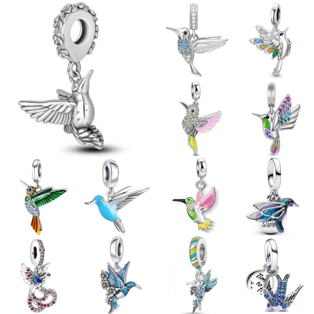 New 925 Silver Hummingbird Swallow Pendant Bead Decoration Fit Original European Bracelet DIY Accessories Women Charm Jewelry