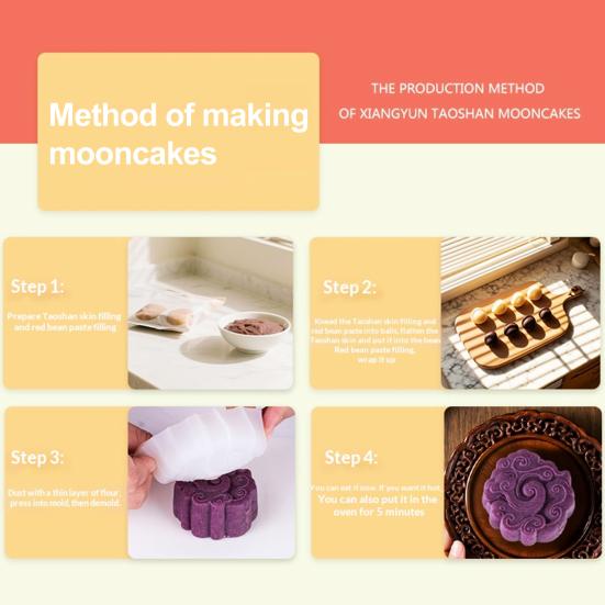 Auspicious Cloud Mooncake Silicone Mold for Peach Mountain Mooncake Mung Bean Cake Chinese Dessert Mold Japanese Wagashi Chocolate Baking Tool