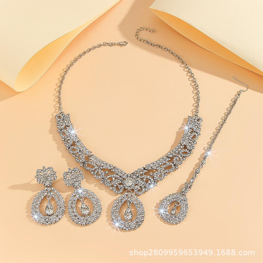 

Ближневосточный придворный винтажный набор ожерелья, серьги, головной убор, женский, роскошные стразы, аксессуары для банкетного платья, цепочка на ключицу