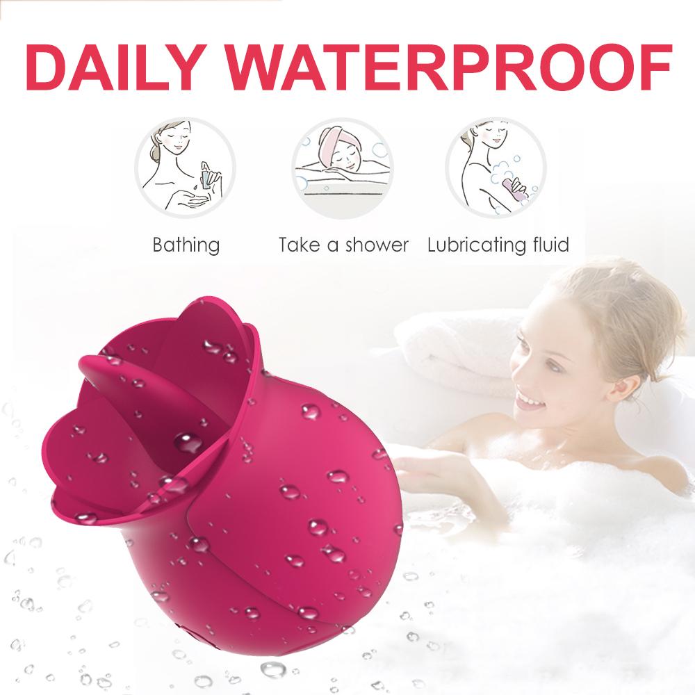 Girls Sex Toys Rose Sucking Tongue Licking Vibrators Clit Nipple Sucker for Women Clitoris Stimulator Oral Pussy LickingAA