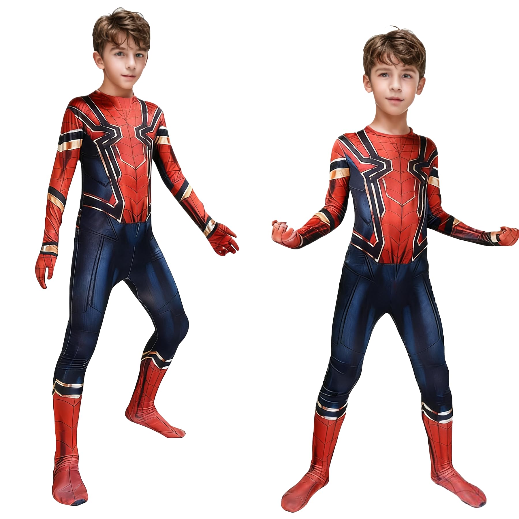 

Poseon Zes Spider Cosplay Costume for Highly Fitted Fabric with Removable Perfect for Costume Halloween and Christmas Gifts and Size Kids, Elastic,