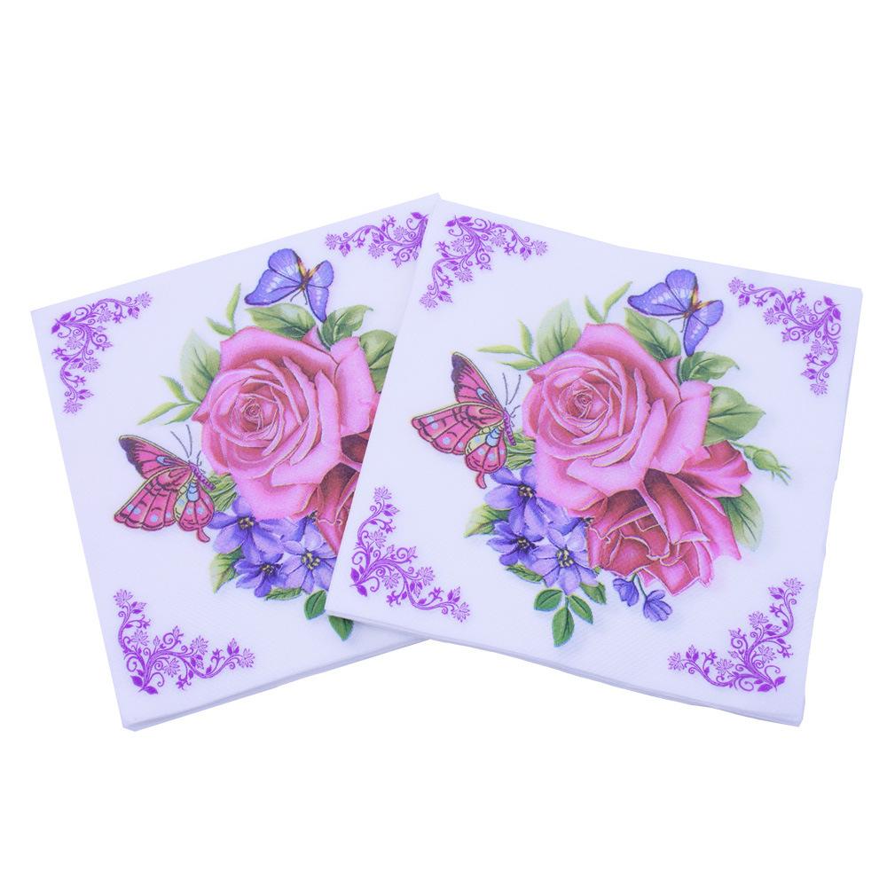 Printed Paper Napkins, Colored Disposable Dinner Napkins for Restaurant Wedding Party Decoration