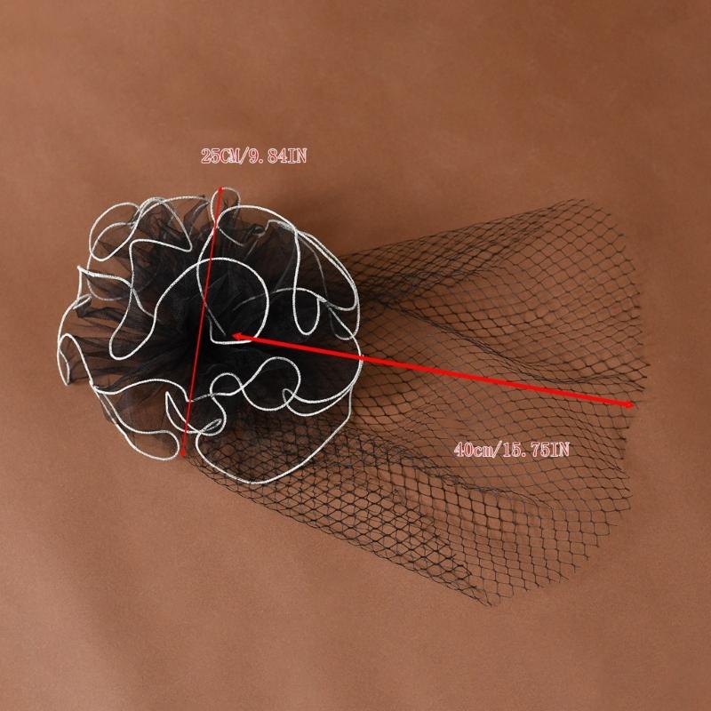 Flower Veil Headwear Fascinator Hat Styling Accessory For Women Elegant Lace Headpiece for Wedding Party Dance Event