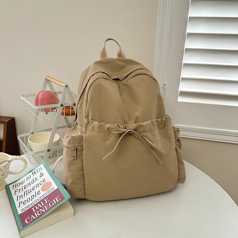 Small fresh schoolbag female college student simple solid color large capacity computer backpack casual commuting high school student backpack