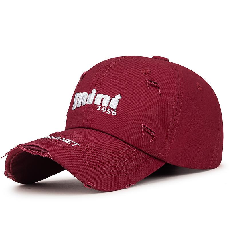 Spring Autumn Holes Baseball Cap Letters Embroidery Sunshade Cap for Men Women