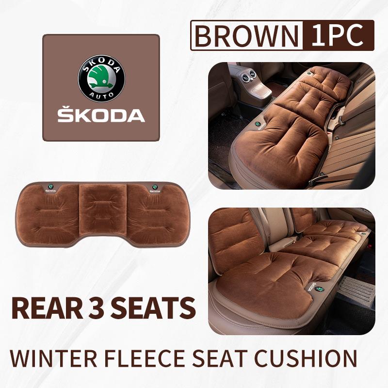 OENU7 For Skoda Flannel Warm Car Seat Anti Slip Cover Chair Front Rear Cushion Pad Octavia Superb RAPID FABIA KAMIQ KAROQ KODIAQ YETI