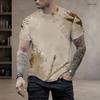 Men Plus Size Round Neck Short Sleeve Forest Camo Printed Straight Hem T Shirt