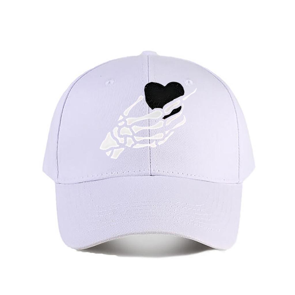 Metal Skeleton Hand Heart Wall Decor Baseball Cap Fashion Unisex Sunhat Womens Outdoor Sports Snapback Cap