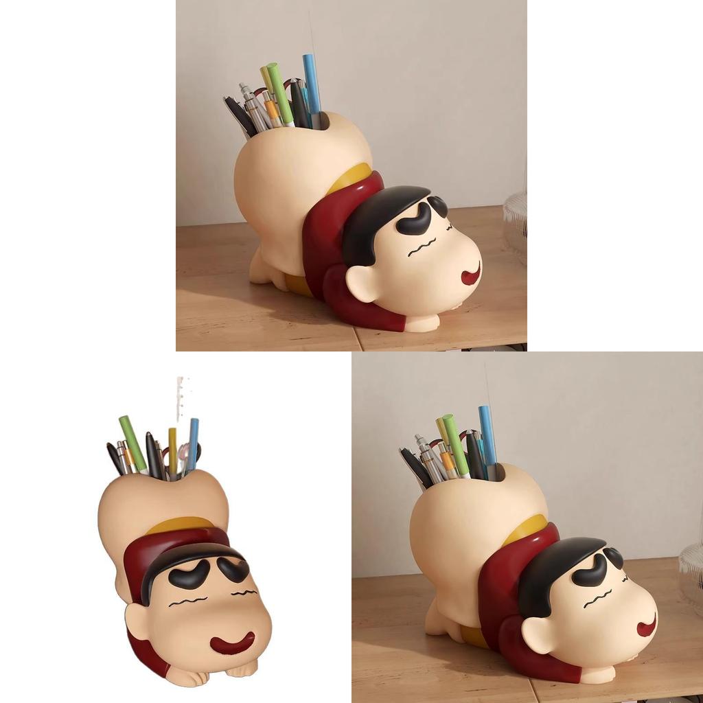 Cartoon Crayon Shinchan Resin Desk Organizer With Multifunctional Storage For Students And Office Use