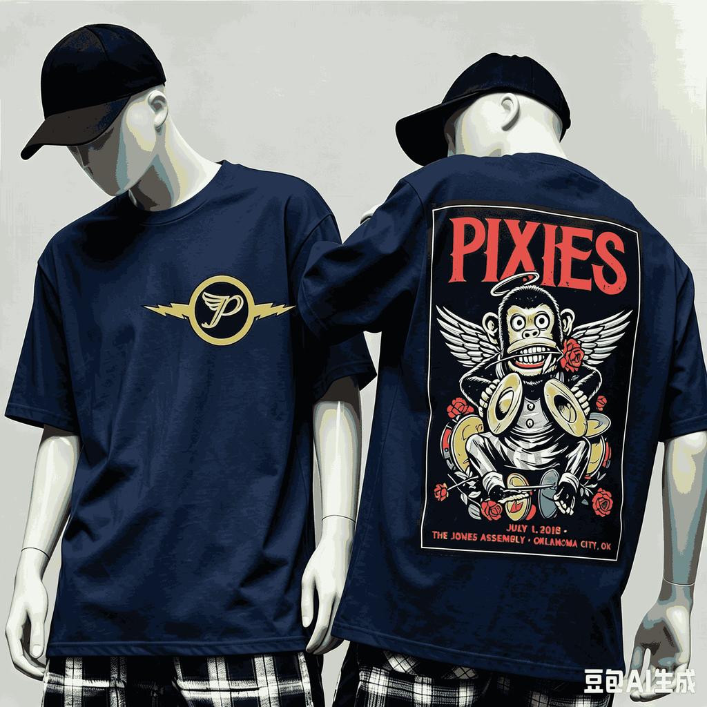 Pixies Für Fan Geschenk T-Shirt Unisex Unisex Harajuku Oversized Unisex Kurzarm Streetwear Hohe Qualität Paare Bequem Klassisch