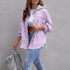 Women's Fashionable Casual Loose,fitting Distressed Patchwork Mid,length Denim Jacket