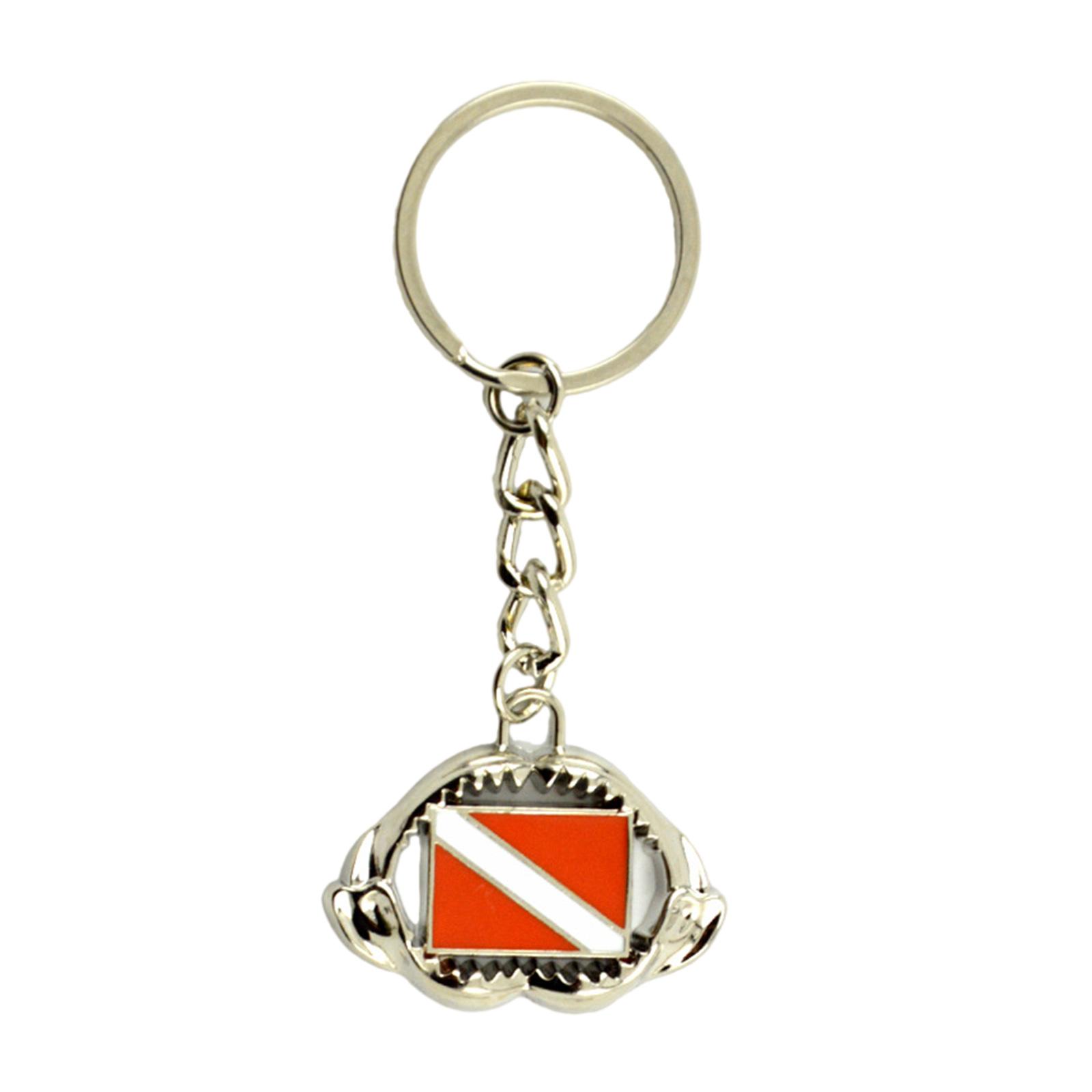 

Zinc Alloy Keychain with Clear Dive Flag Sea Creature Keyring Pendant Fashionable Bag Accessory for Diver and Travelers 2