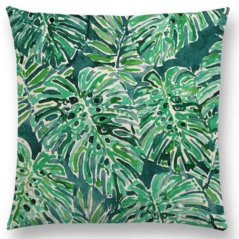 Newest Water Tropical Jungle Greenery Leaf Cactus Pineapple Cushion Cover  Design Available Pillowcasea,(1) 30x30cm
